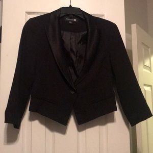 Cropped tuxedo jacket